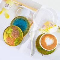 10cm emboss flower mandala epoxy resin coaster mold round resin silicone mold for cement and plaster concrete mould gypsum form