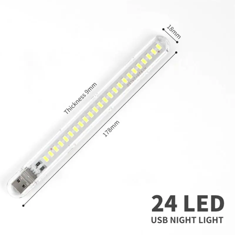 Мини-портативная светодиодная лампа USB DC5V 24LED Ультра яркий белый свет Теплый