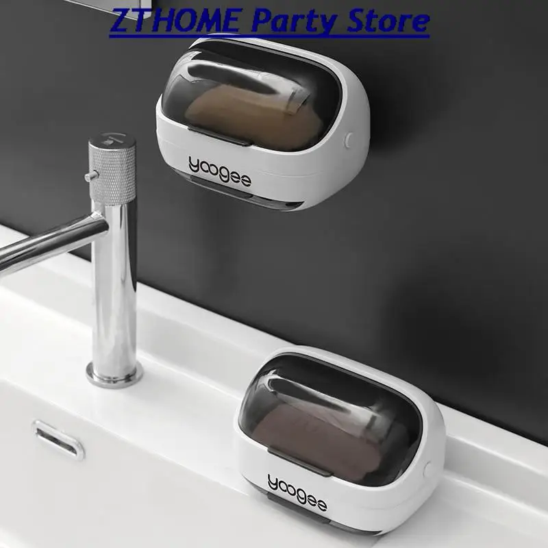 

1pcs Eco-Friendly Space Bathroom Soap Dish Shelf Plastic Shower Storage Soap Holder Wall Mounted Hanging Soap Tray Rack