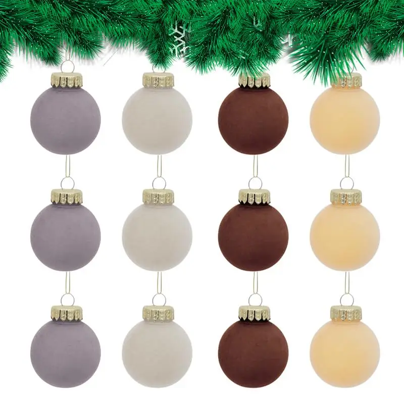 Бархатные рождественские украшения шары флокированные наборы украшений