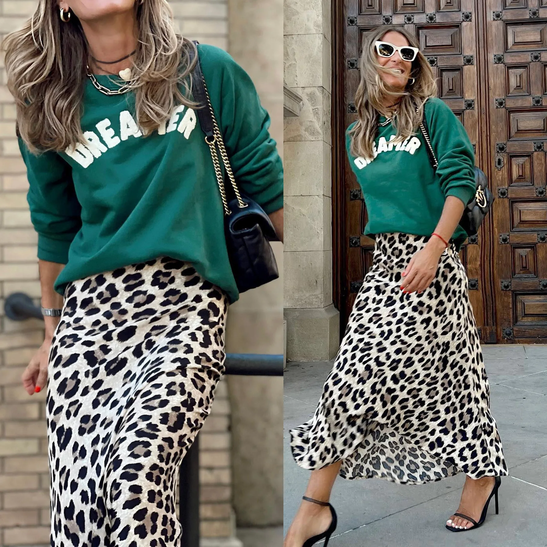 

Skirt for Women 2023 Spring New New Casual Satin Half Skirt Ladies Loose Vacation Zipper Half Women Skirt