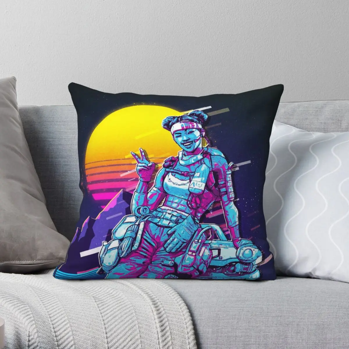 

Apex Legends Lifeline Retro Pillowcase Polyester Linen Velvet Creative Zip Decor Throw Pillow Case Home Cushion Cover