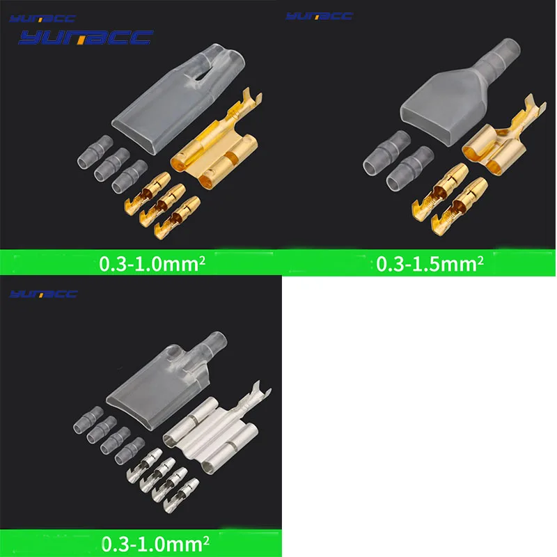 

10/30/50Sets One Female And Two Male 4.0 Bullet Terminal Electrical Wire Connector Diameter Male Female 1:2 Transparent Sheath