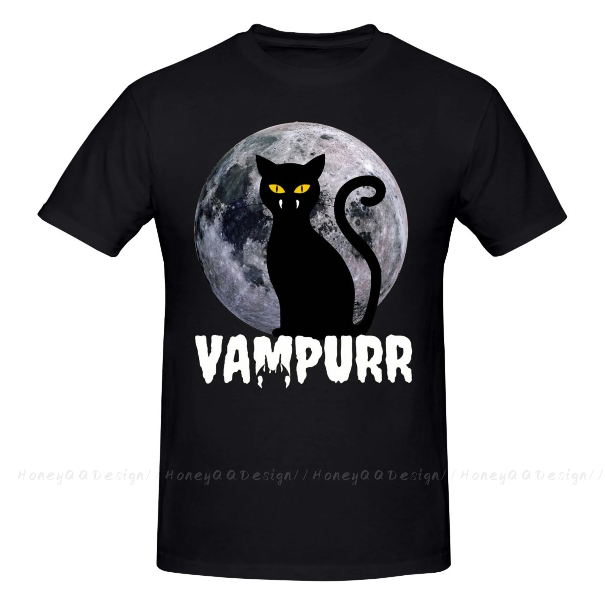 

The Return of Vampurr Vampurr Vampire Cat Haloween T-Shirt Men 100% Cotton Short Summer Sleeve Casual Plus Size Shirt Adults
