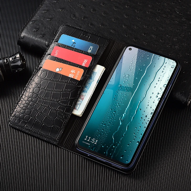 

Luxury Crocodile Genuine Leather Magnetic Flip Cover For Asus Zenfone 6 7 Pro 8 Flip Case Wallet