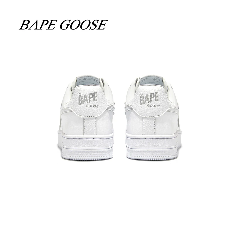 Bape Goose Vibe Af1 Air Force All White Trend Sneakers Skate Men’s Women‘s Shoes |