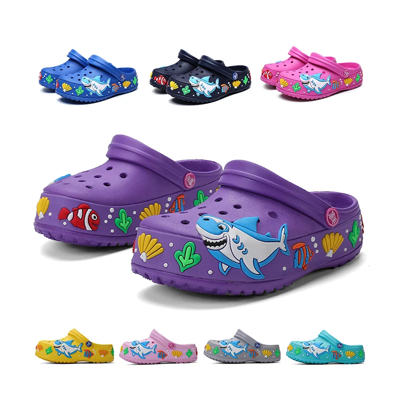 

Children Summer Cartoon Sandals Quick-Dry Beach Kids Clogs Slippers Light-weight Wear-resistant Boy Girl Slip-on Shoes