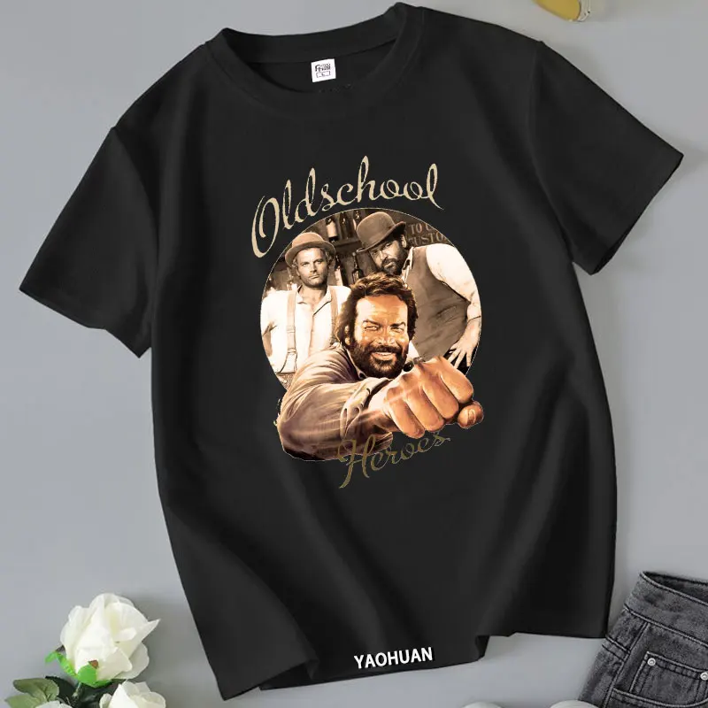 Фото Мужская футболка для мужской одежды Buggy Bud Spencer Забавная хлопковая футболка Новинка Футболка Женские топы Футболки Streatwear Ткань для мужчин №4