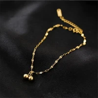 new gold color plated stainless steel bohemia ball chain anklets for women beach barefoot sandals bracelet ankle on the leg