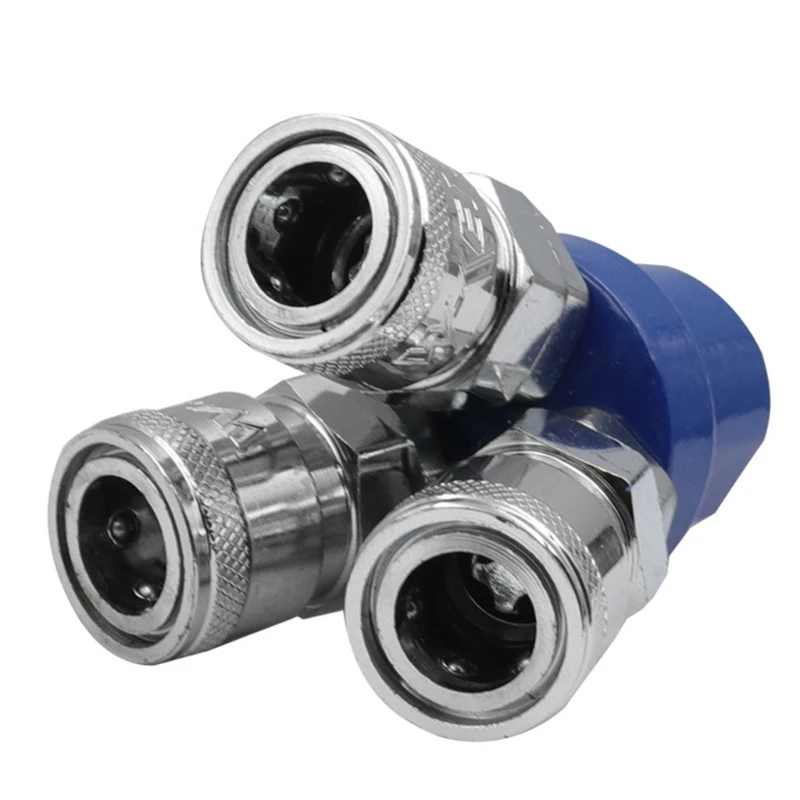 

Pneumatic Connector 3 Way Quick Fitting Quick Coupler Manifold Coupling Splitter