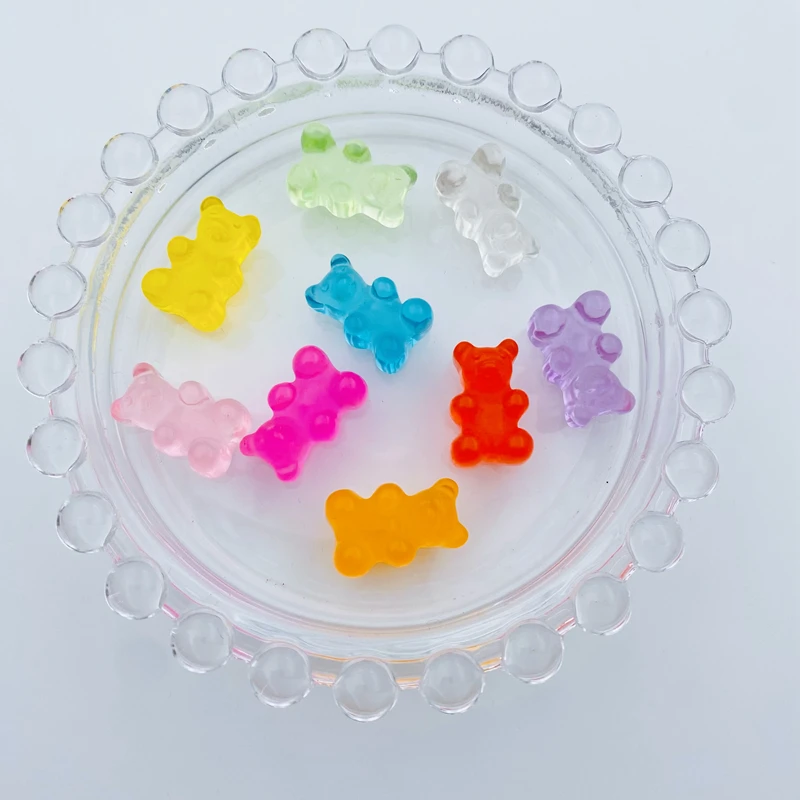 20 шт. полимер лидер продаж Красочный Милый Прозрачный медведь для рукоделия