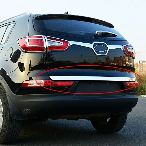 

Для Kia Sportage 2011-2015 задний багажник задняя дверь багажника задняя дверь крышка отделка автомобиля крышка из нержавеющей стали хромированная полоса безеля