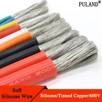 1m5m heat resistant cable 30 28 26 24 22 20 18 16 15 14 13 12 10 awg ultra soft silicone wire high temperature flexible copper