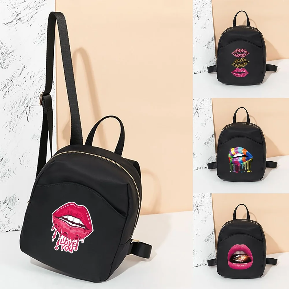 

Миниатюрный рюкзак через плечо для девочек-подростков, Женский кошелек для телефона с принтом в виде рта, новый трендовый женский рюкзак в Корейском стиле, 2022