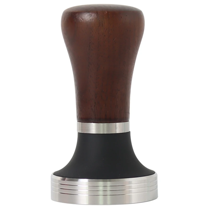 

51Mm Coffee Tamper Wooden Handle Coffee Tamper Tool With Stainless Steel Flat Base Espresso Machines Accessory