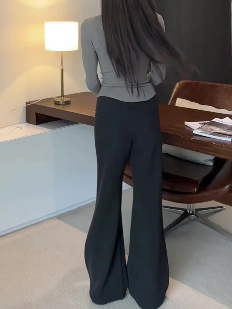 Plus Size Dark Gray Skinny Casual Pants Women Autumn and Winter 2024 New Drawstring Sweatpants High Waist Slim fit Slimming ...