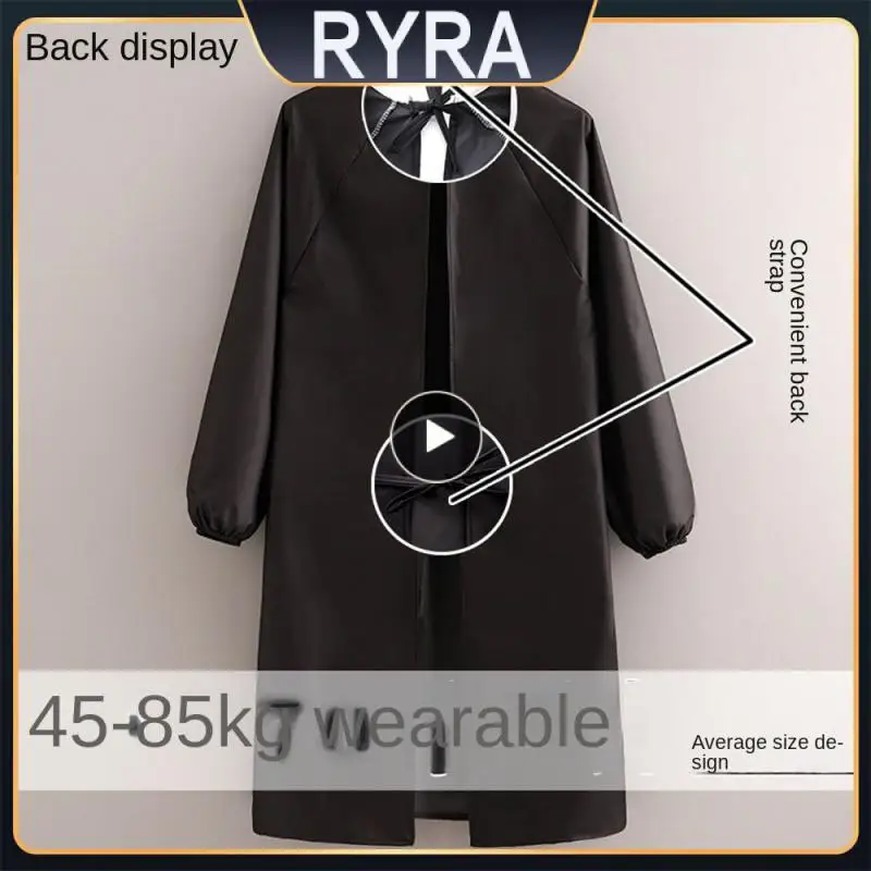 

Chef Cooking Apron Adult Cloth Bbq Apron Long-sleeved Apron Kitchen Work Clothes Household Cleaning Aprons Womens Cartoon