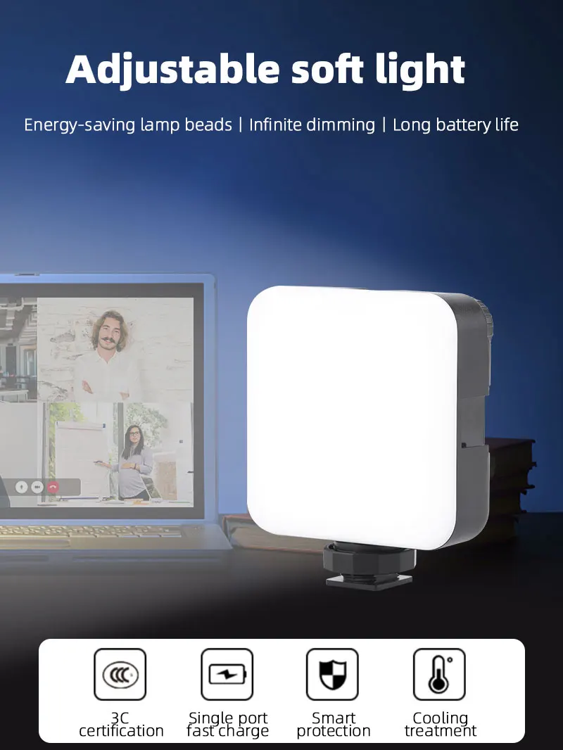 

Мягкая светодиодная мини-лампа VL64 для видеосъемки, 2500 мАч