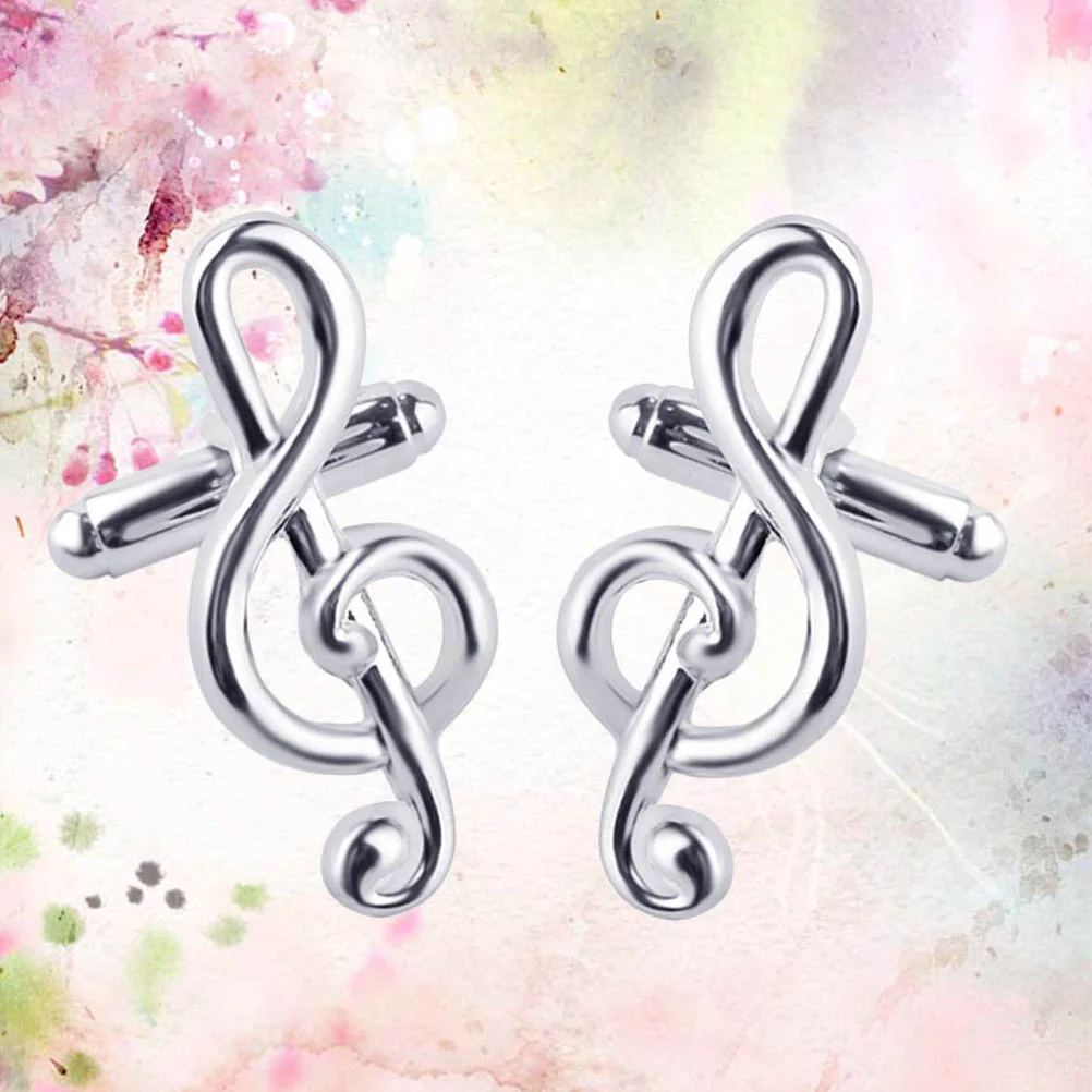 

1 Pair Musical Note Cufflinks Creative Shirt Sleeve Nail All-match Cuff Button Sleeve Decoration for Men