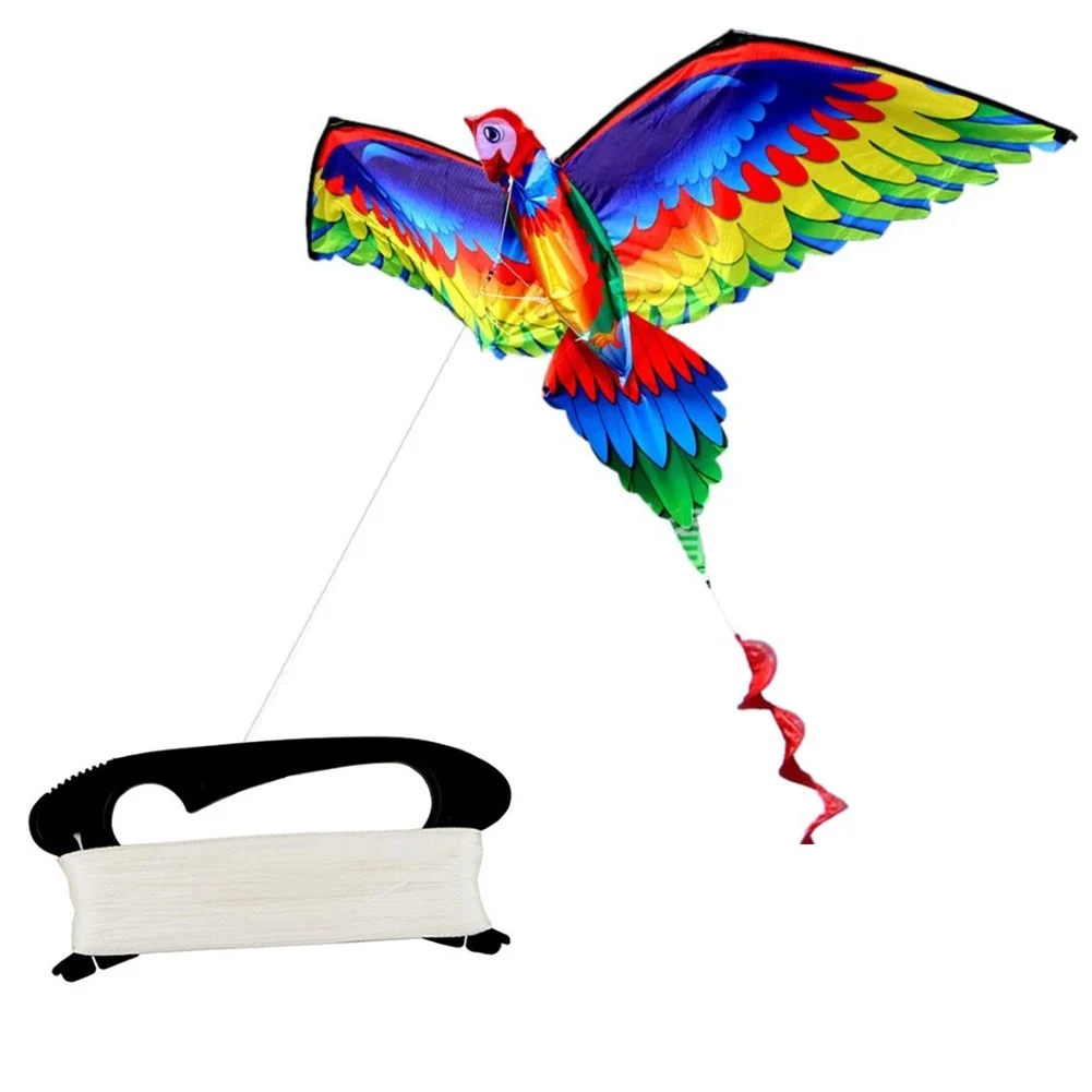 

Kids Realistic Big 3D Parrot Kite Children Flying Game Outdoor Sports Playing Game Toy Garden Cloth Fun Toys Gift with 100m Line