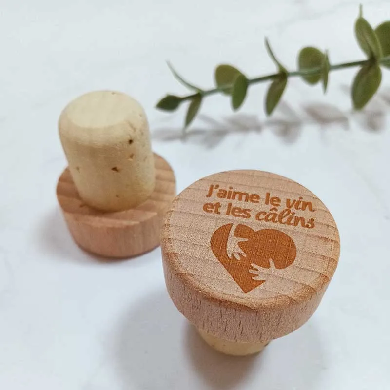 Пользовательская Свадебная винная пробка деревянные пробки для бутылок резная