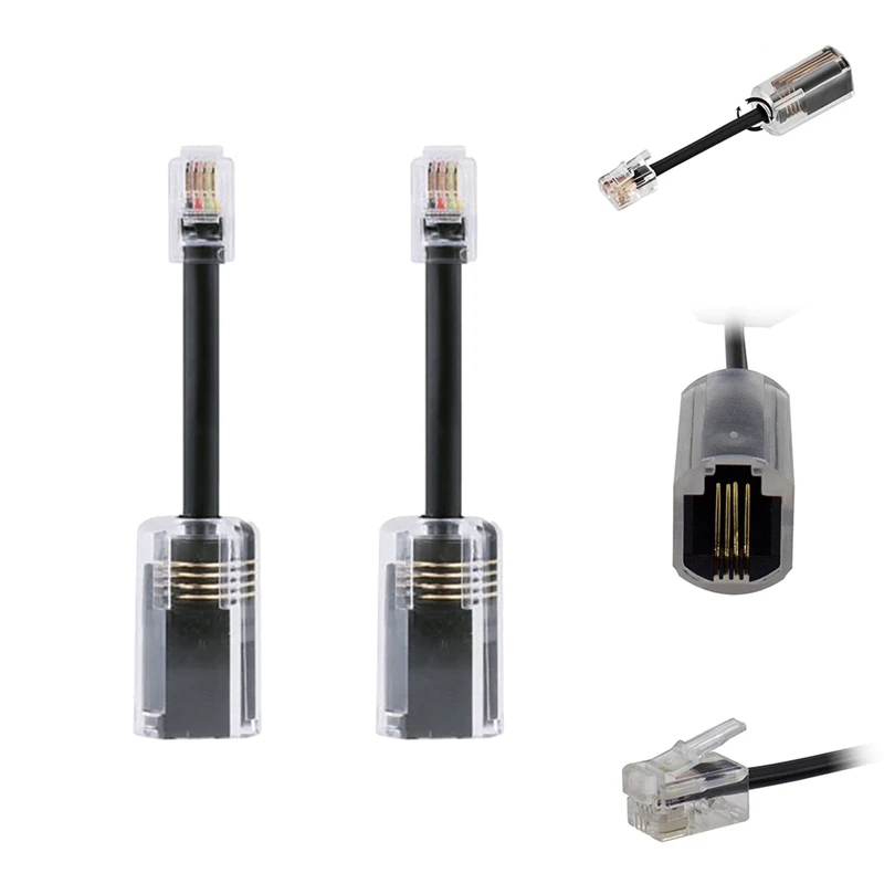 Телефонный Шнур Detangler RJ9 4P4C 360 градусов Расширенный вращающийся анти-угол черный