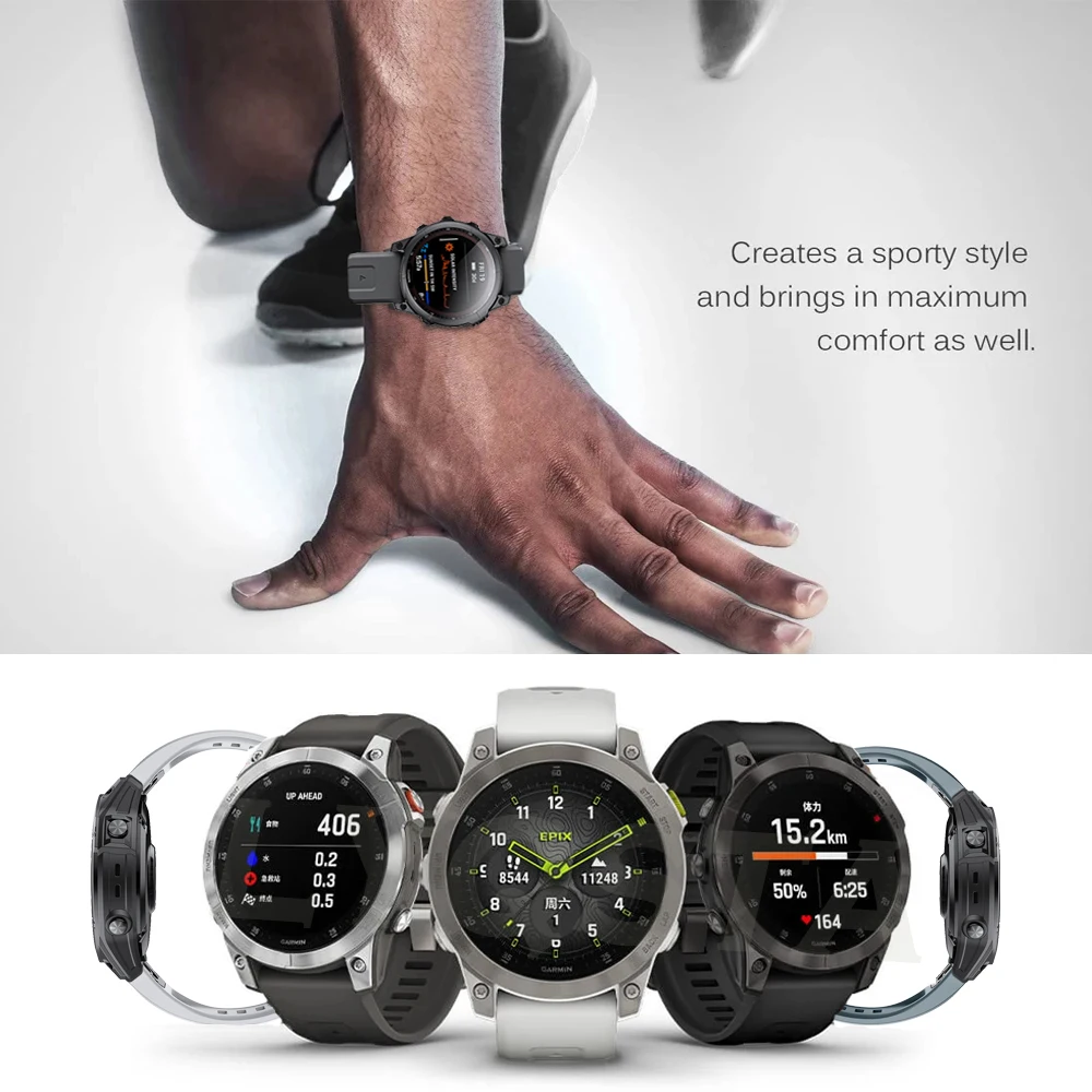 Silicone Watchband For COROS Vertix 2 Bracelet For Garmin Fenix 6X 6Pro 5 5X Plus 7X 7 Epix 26mm 22mm Quickfit Strap Accessories