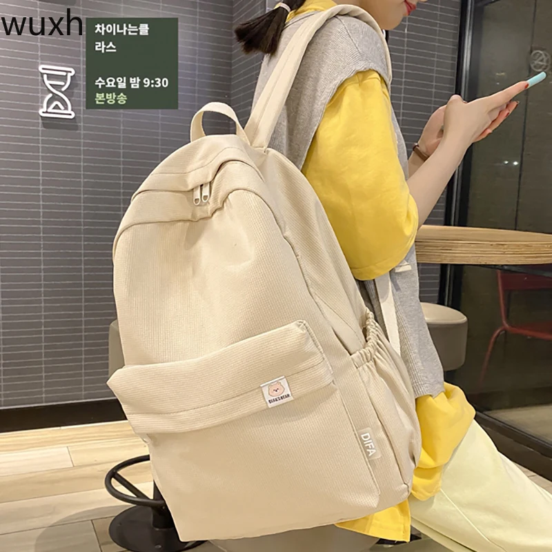 

Водонепроницаемый нейлоновый женский рюкзак, однотонный школьный ранец для книг для девочек-подростков, Женская дорожная сумка