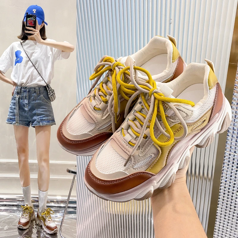 

Кроссовки женские кожаные сетчатые, дышащие, повседневные