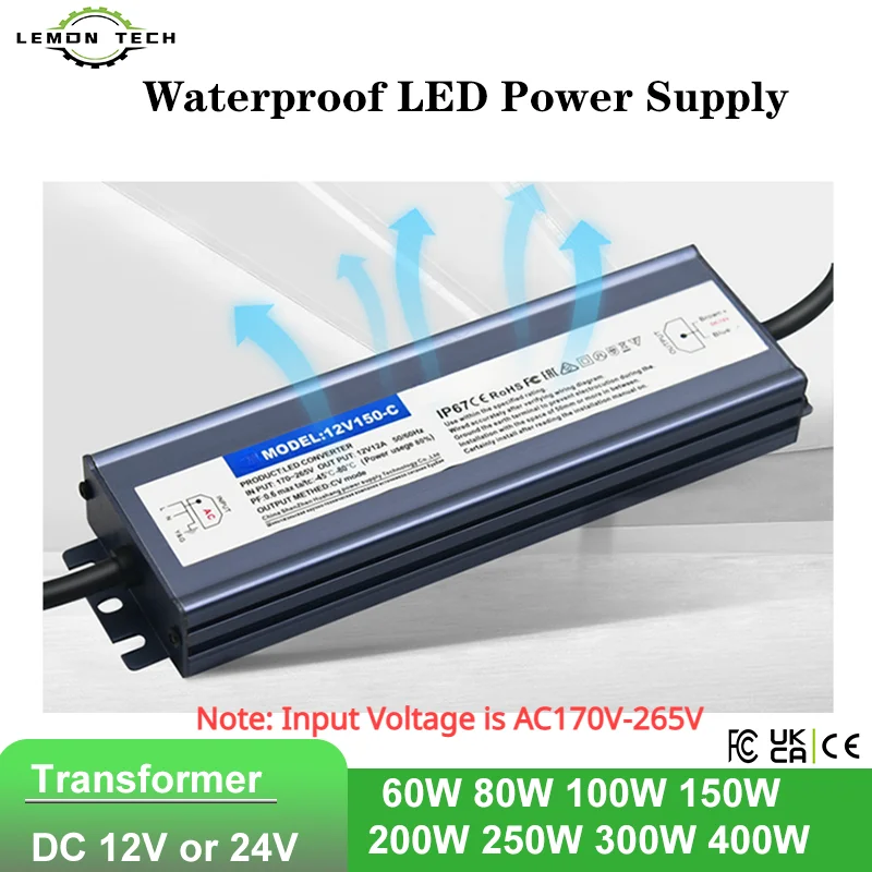 

Водонепроницаемый LED драйвер IP67 150W 200W 220V 12V/24V