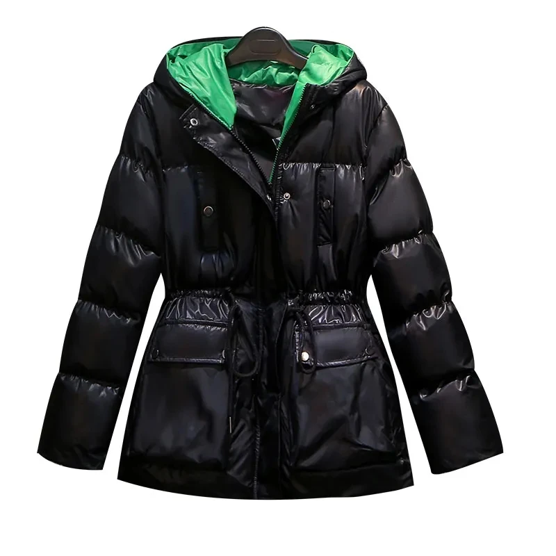 

Новинка 2022, хлопковая одежда, зимняя новая черная пуховая хлопковая одежда, женское свободное Модное теплое пальто