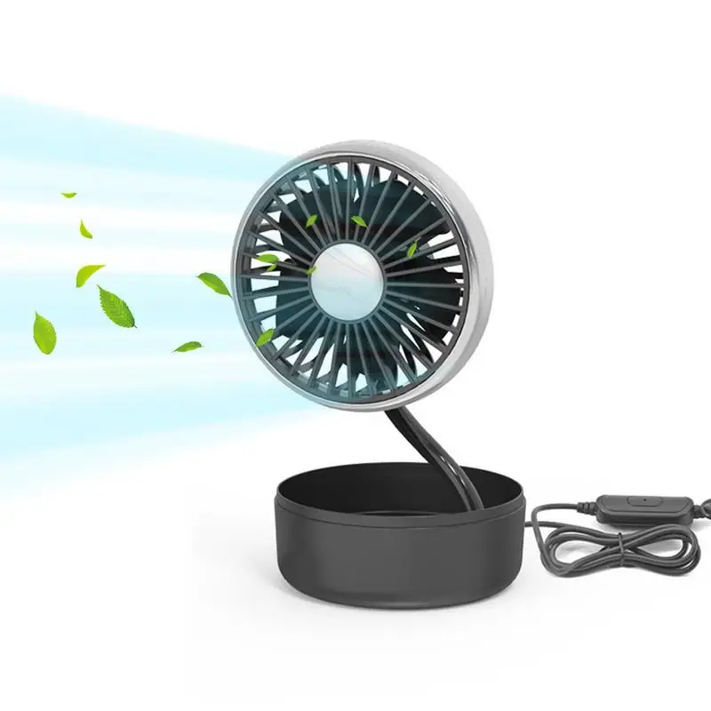 

Car Dashboard Fan 360 Degree Rotation Powerful Car USB Fan Portable Electric Vehicle Fan Low Noise Automobile Vehicle Cooling