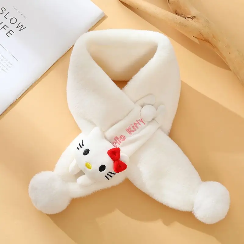 

Sanrio Cinnamoroll Hello Kitty Plush Scarf Kuromi My Melody Thickened Insulation Children's Scarf Autumn Winter Cute Neck Cover