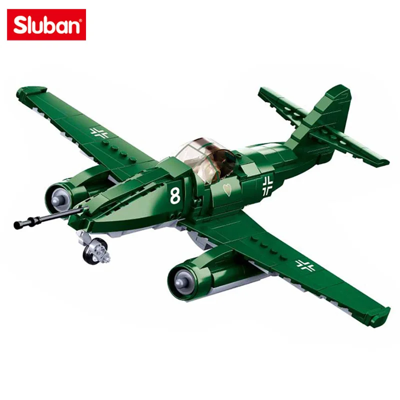 

Sluban 338Pcs Military Weapon Me-262 Jet Fighter Building Blocks SWAT Police Soldiers Germany Battle Airplane Bricks Toys Gifts