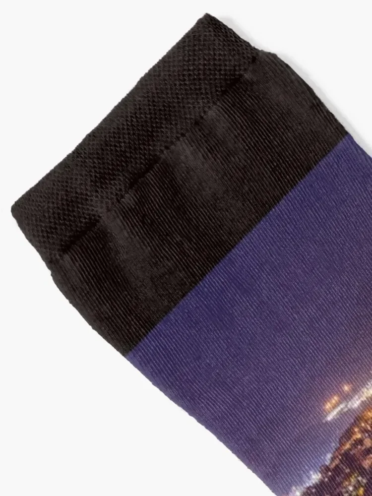 Панорама общества San Sebastian ночью Носки Basque Country Новогодние носки до щиколотки для