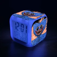 hot huggy wuggy poppy playtime anime figure game led colorful color changing sticker alarm clock household goods birthday gifts