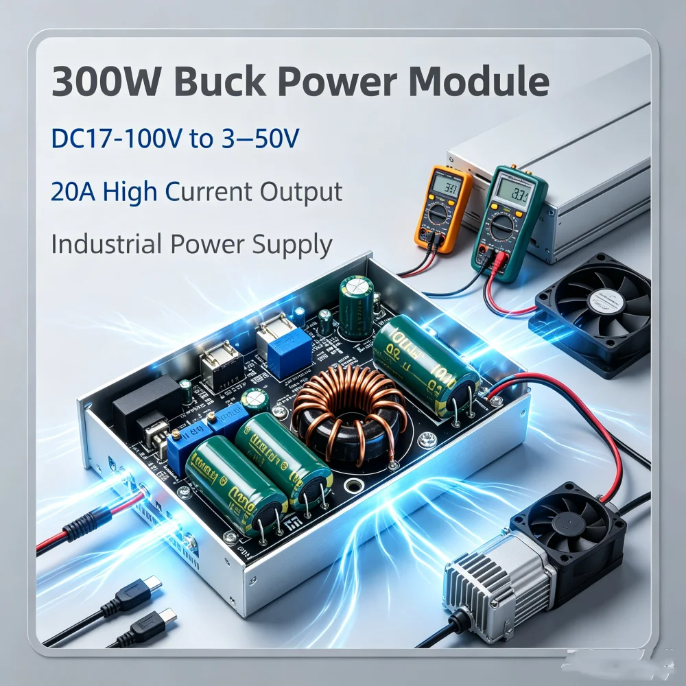 Фото 300W/600W 25A/20A Модуль питания высокой мощности DC-DC регулируемый ступень вниз 12V-75V до 5V-48V или 17-100V до 3-50V №1