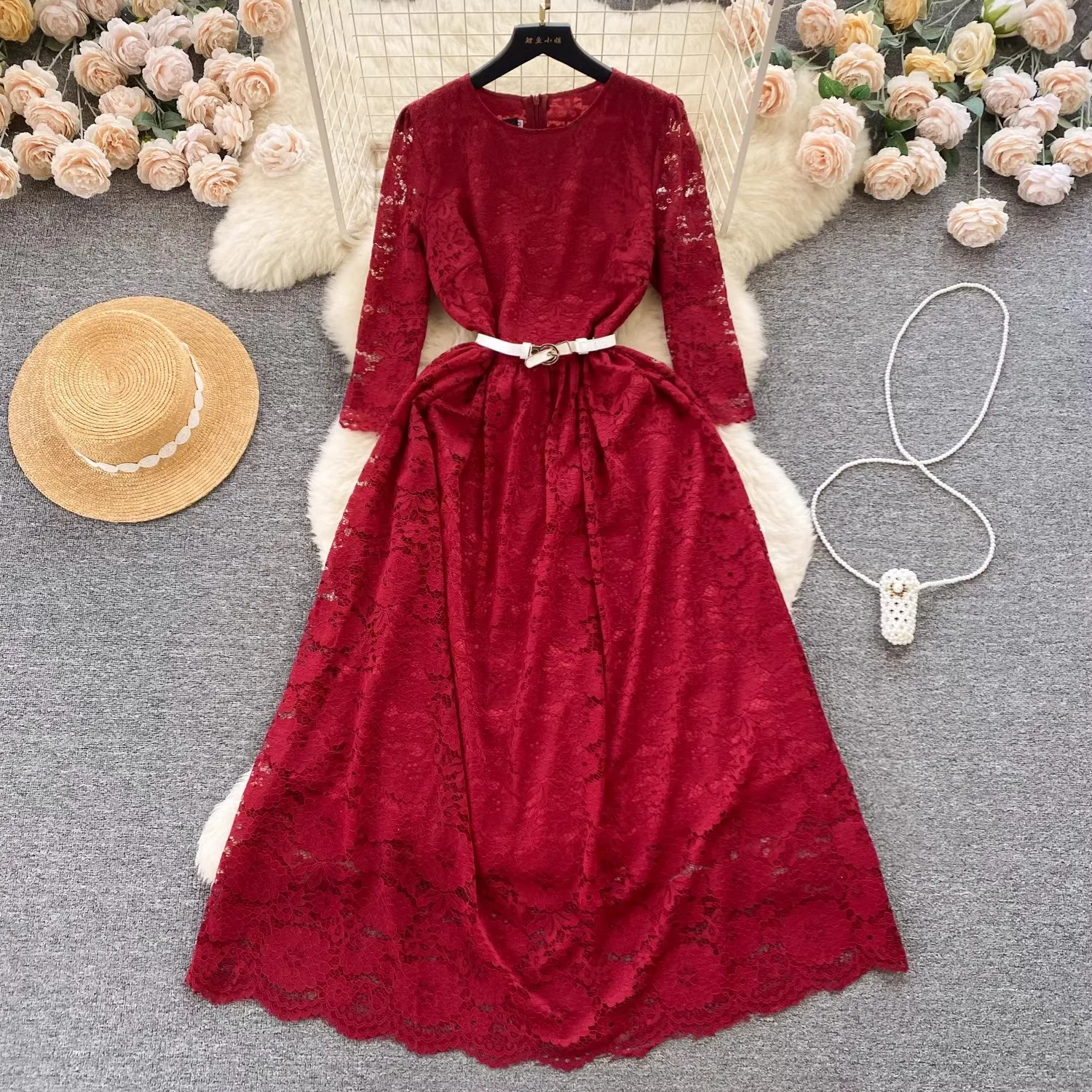 Новинка весна-лето 2024 кружевные ажурные женские модные вечерние повседневные