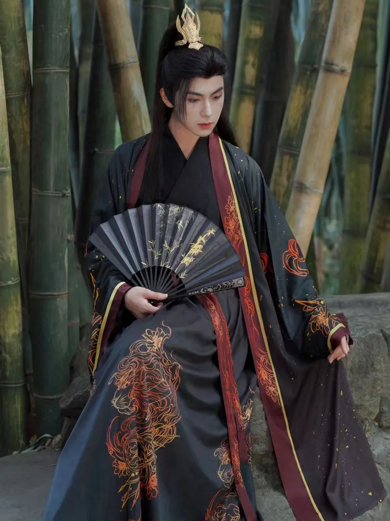 Оригинальный мужской костюм Hanfu от Weijin сезон весна-лето традиционный с винтажным