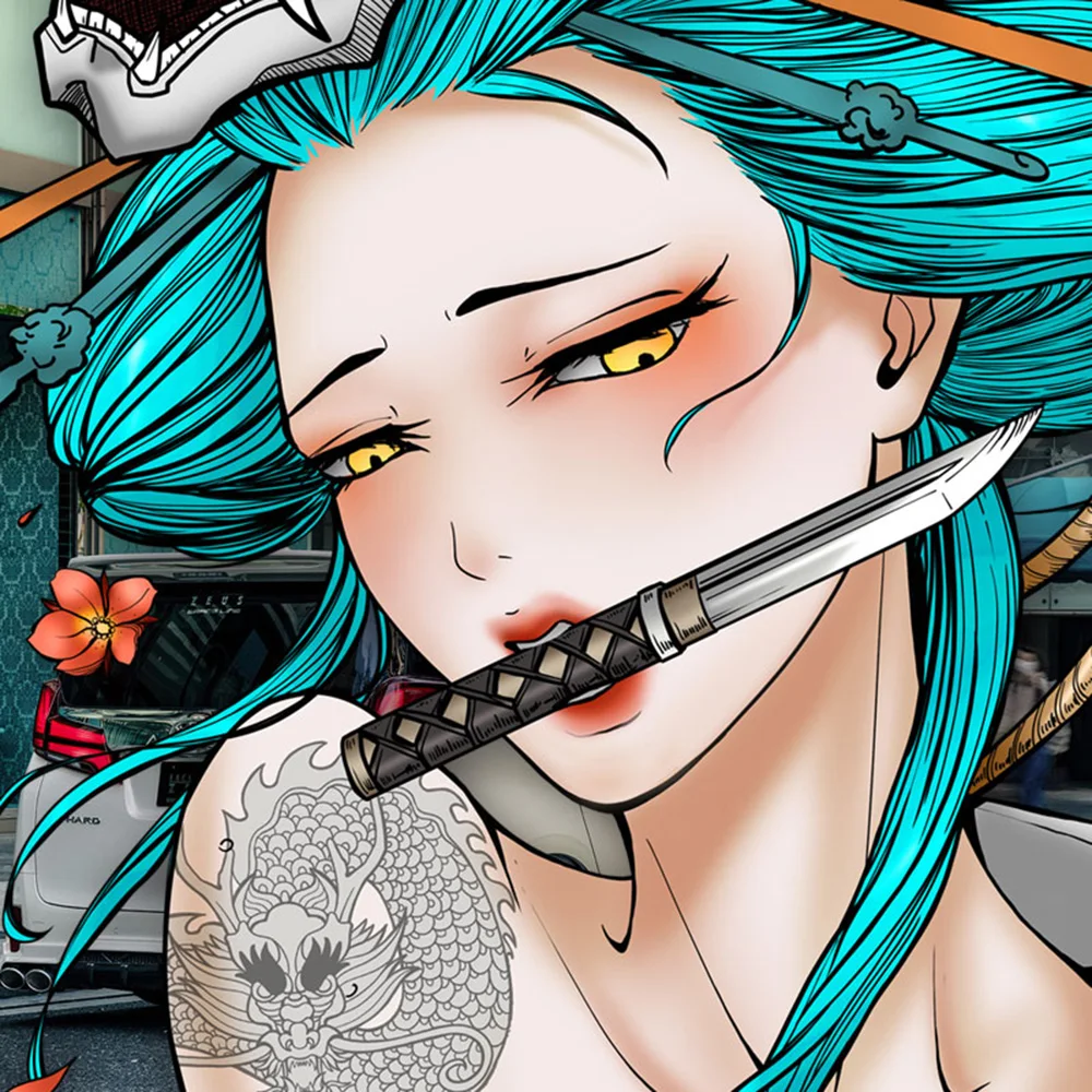 Очаровательные Японские Автомобильные Наклейки с Королевской стойкой гейши