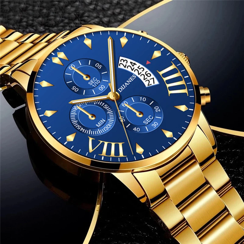 

часы мужские Часы наручные мужские кварцевые, люксовые модные повседневные брендовые деловые с календарем и кожаным ремешком, из нержавеющей стали