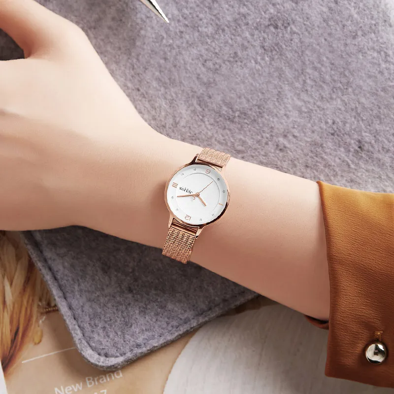 JULIUS Best Selling Classic Mesh Belt White Dial Simple Waterproof Quartz Watch for Women Alloy Gold Watch Case Diamond Watches enlarge