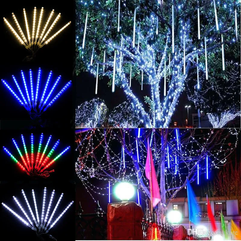 

Светодиодная гирлянда «метеоритный душ», 30/50 см, 8/10 трубок, уличная Водонепроницаемая гирлянда, сказочные садовые огни, украшение для рождественской елки