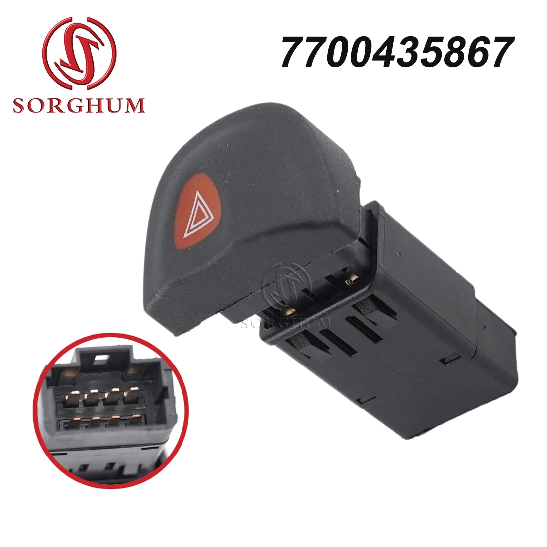 

SORGHUM Car Accessories 8Pins Toggle Hazard Warning Switch Double Flash Lights Button For Renault Megane I MK1 95-03 7700435867