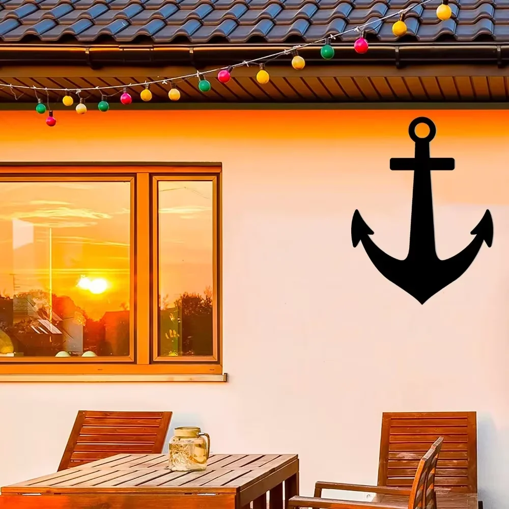 Черный Морской Якорь Настенное Искусство Металлическая Декоративная Деталь