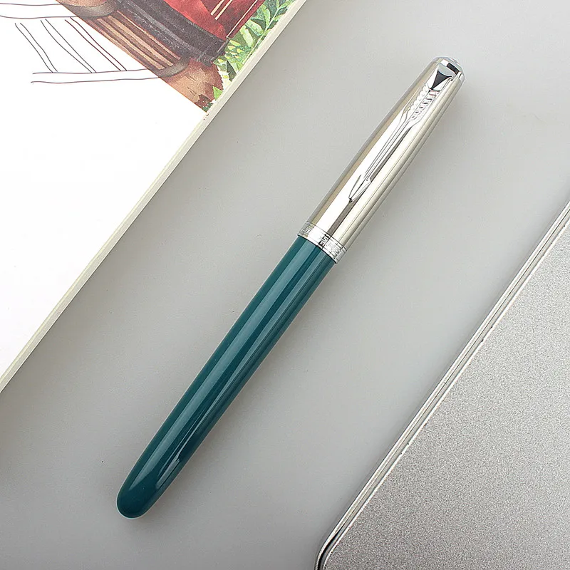Классическая перьевая ручка Jinhao в стиле ретро сбалансированный вес Серебряная с