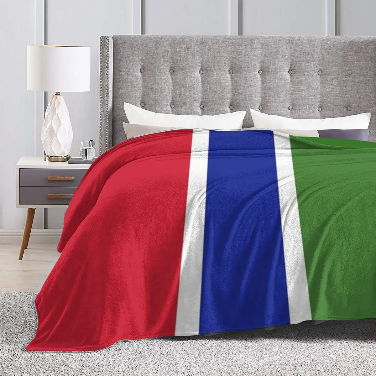 Мягкое Флисовое одеяло с изображением флага Гамбии