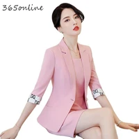 pink women dresss suits with tops and dress business suits fashion styles summer ladies work wear professional blazers set