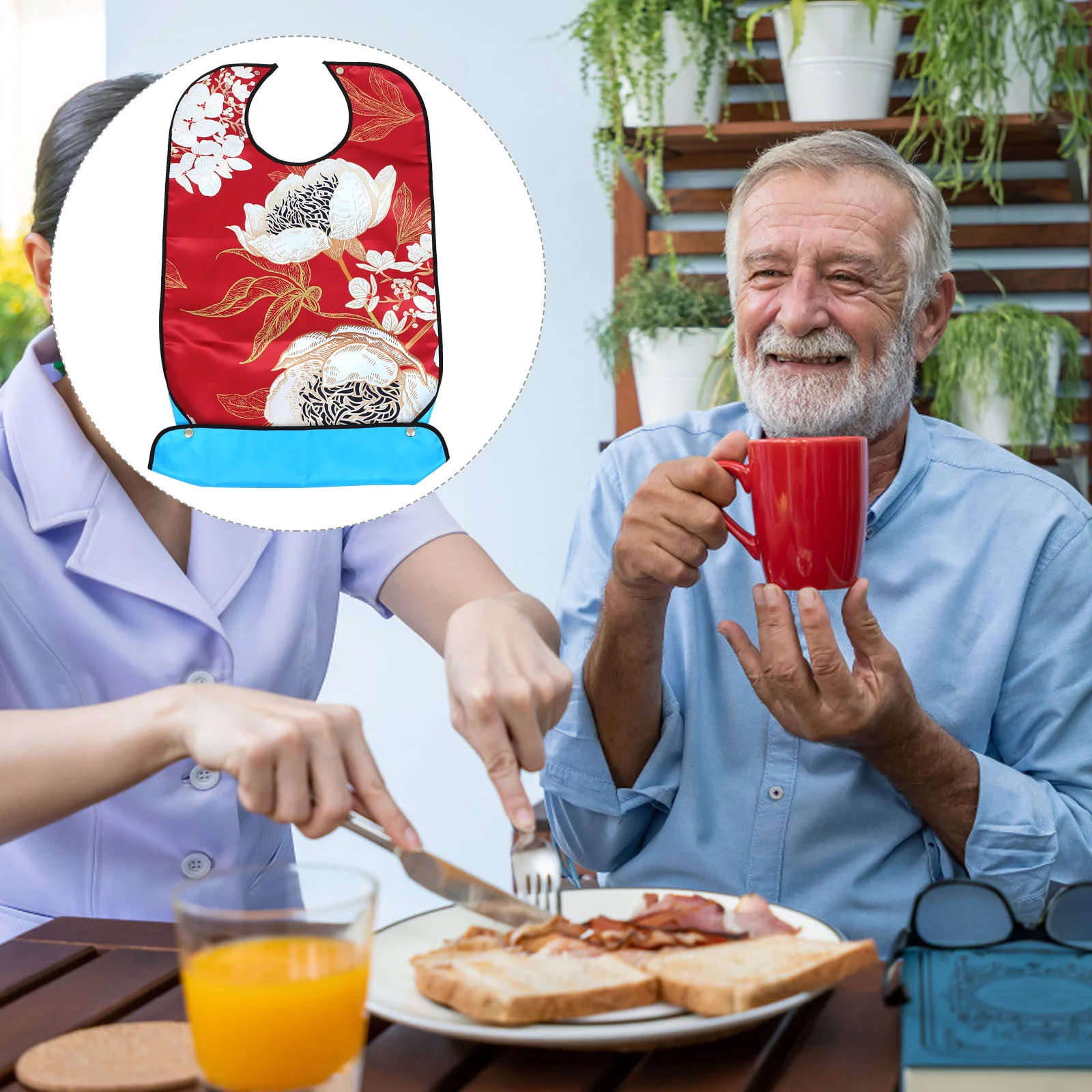 

Adult Bibs Bib Eating Elderly Feeding Seniors Women Washable Cloth Catcher Clothing Apron Men Scarf Protectors Saliva Dinner