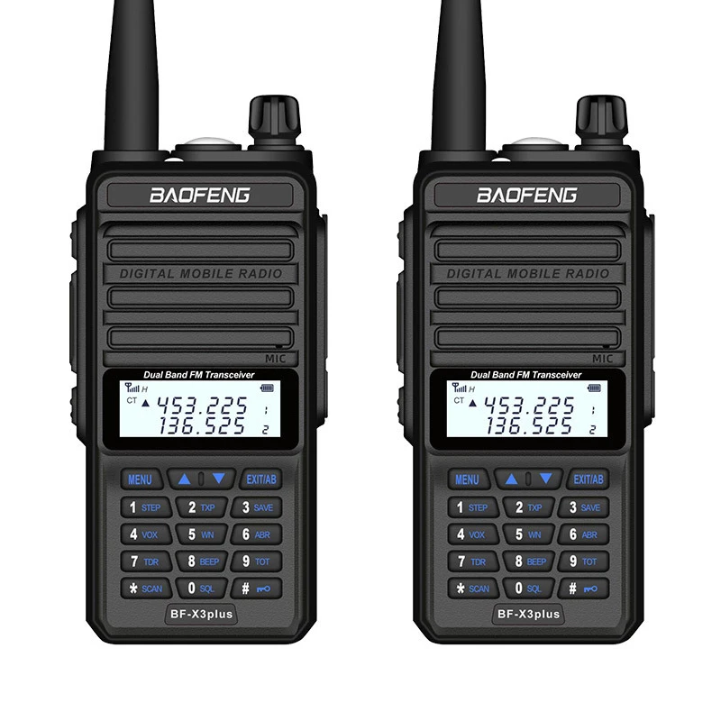 

BAOFENG X3-Plus 2800mah 8W Tri-band Radio Walkie Talkie 20 KM Waterproof UHF/VHF Transceiver 220MHz Radio Transmitter Black